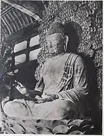 Vairocana Rushana. Laque sèche; H 2,40 m. Toshodai-ji, divinité principale du kondo