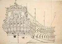Un gros vaisseau à deux ponts de 70 canons commandé en Hollande vers 1666 par Colbert, en attendant de maîtriser la construction de ce type de bâtiment.