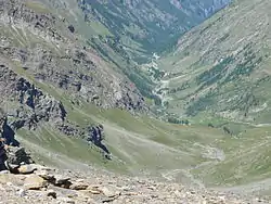 Panorama du haut val Clavalité vu du col de Fénis