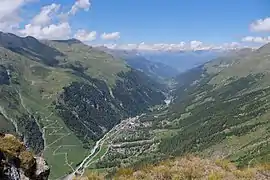 Vue du val d'Anniviers depuis le roc de la Vache.