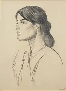 Théophile Steinlen Portrait de Suzanne Valadon (vers 1880), Vernon, musée Alphonse-Georges-Poulain.