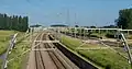 Valburg, la Ligne de la Betuwe depuis le viaduc de chemin de fer