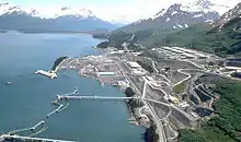 photo aérienne du terminal pétrolier à Valdez