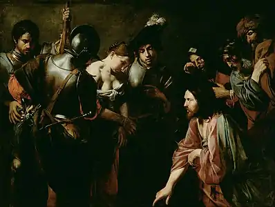 Le Christ et la femme adultère (vers 1620), Los Angeles, J. Paul Getty Museum.