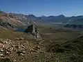 Voile d'éboulis (Valle Hermoso dans la cordillère des Andes).