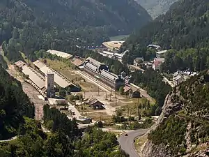 Vue générale de la gare de Canfranc et de ses emprises, en 2015.