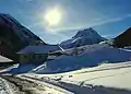 Vue du coté Nord, au fond les aiguilles de Praz.