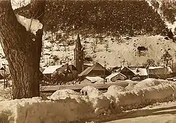 Le village en hiver vers les années 1920