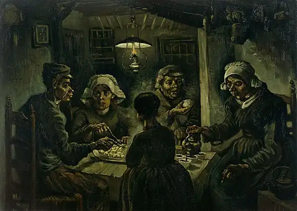 Les Mangeurs de pommes de terre,huile sur toile, Van Gogh, 1885, Musée Van Gogh.