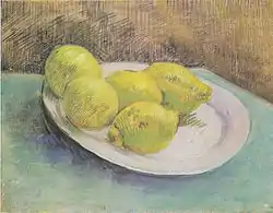Vincent van Gogh, Nature morte aux citrons sur une assiette, 1887.