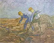 Vincent van GoghDeux fermiers bêchant la terre (d'après Millet) (1889)