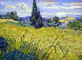 Le Champ de blé vert avec cyprès, Van Gogh