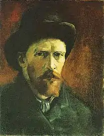 Autoportrait au chapeau de feutre noir, 1886 musée Van Gogh Museum, Amsterdam.