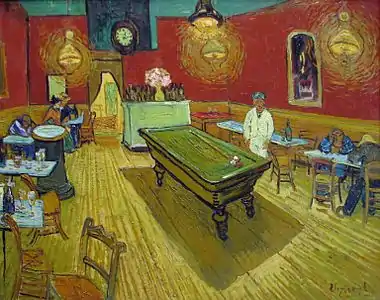 Van Gogh, Le Café de nuit à Arles (1888), toile vendue en 1930 par l'URSS. Elle se trouve aujourd'hui à la Yale University Art Gallery.