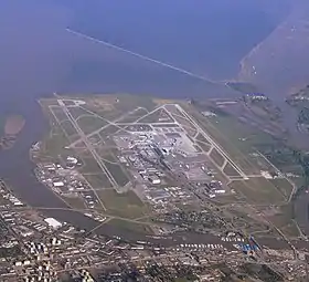 Vue aérienne de l'aéroport