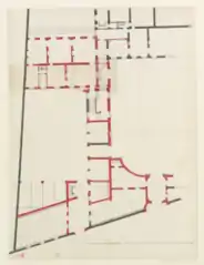 Variante du premier projet : une aile ouest est développée, sur un terrain auparavant séparé de l'hôtel.