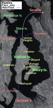 Carte de Vashon Island