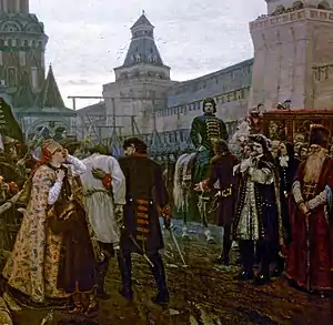 Vue partielle du tableau Le Matin de l'exécution des streltsy.