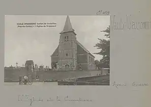 L'église de Vraucourt avant 1914.