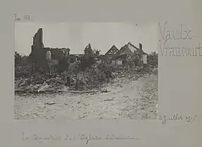 Ruines du village en 1917.