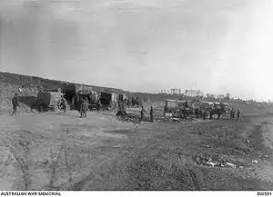 Poste de secours autralien à Vaux-Vraucourt en 1917.