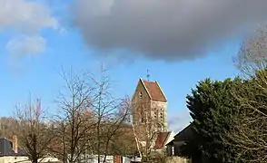 Vue sur le clocher de l'église.