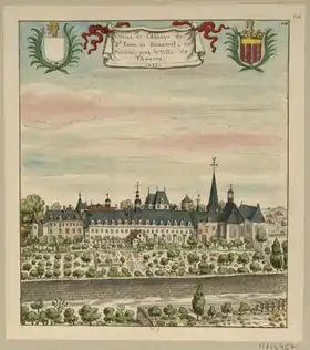 Vue de l'abbaye de Saint-Jean de Bonneval-lès-Thouars (1699).