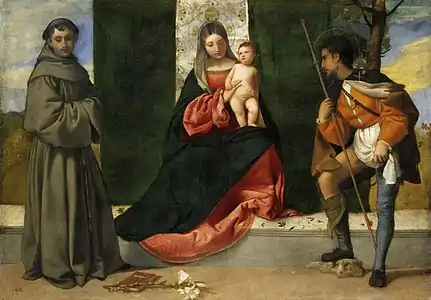 La Vierge et les saints Antoine et Rochv. 1510, Prado