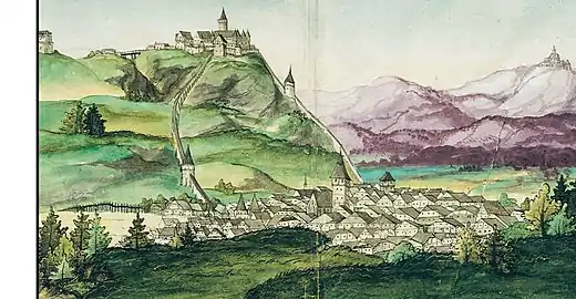 Vue de Náchod en 1563.