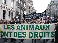 L'édition parisienne 2008 de la Veggie Pride, manifestation en faveur du véganisme.