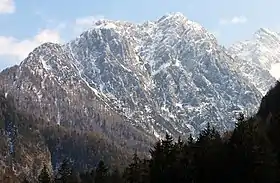 Vue du versant ouest, depuis la vallée de Ravenska Kočna.