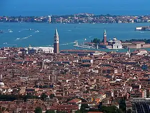 Vue aérienne de Venise.