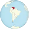 Localisation du Venezuela sur une carte d'Amérique du Sud