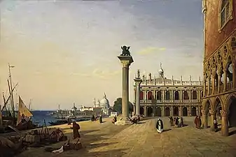 Vue de Venise: la Piazzetta vue de la Riva degli SchiavoniCamille Corot, 1835-1845Norton Simon Museum