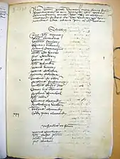 La toute première liste recensant des habitants de Vénissieux. Elle date de 1498.