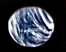 La planète Vénus, photographiée par la sonde spatiale Mariner 10.