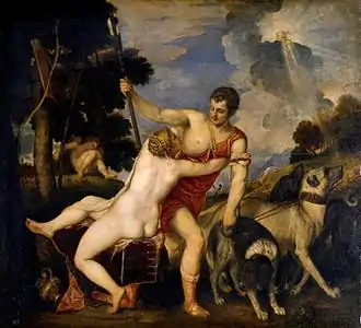 Vénus et Adonis, le Titien, 1554, Musée du Prado