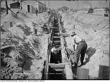 Construction des égouts (1914)