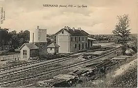 La gare reconstruite en 1921.