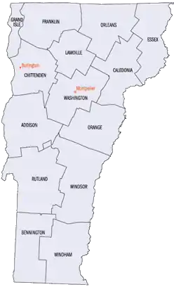 Comtés de l'État du Vermont