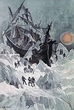 Illustration pour Le Sphinx des glaces de Jules Verne.