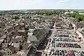 Quartiers ouest et place de la Madeleine vus de la tour de l'église de la Madeleine.