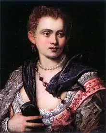 La courtisane Veronica Franco avec le téton maquillé.