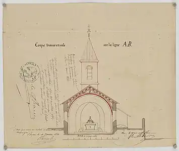 Plan de l'église en 1860.