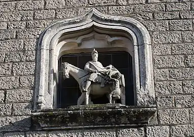 Saint Martin sur la façadeEglise Saint-Martin, XIVe siècleVerseilles-le-Bas,(Haute-Marne).