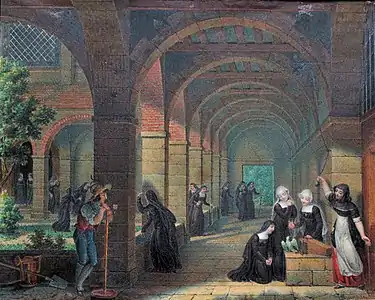 Le Perroquet Vert-Vert au couvent des Visitandines de Nantes, 1820, collection particulière.