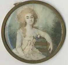 Antoine Vestier, Portrait de jeune femme, miniature sur ivoire.