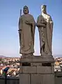 Statue d'Étienne Ier et de la reine Gisèle.