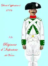 Régiment de Vexin de 1776 à 1779