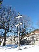 Ancien signal de direction, maintenant exposé en gare de Veynes - Dévoluy